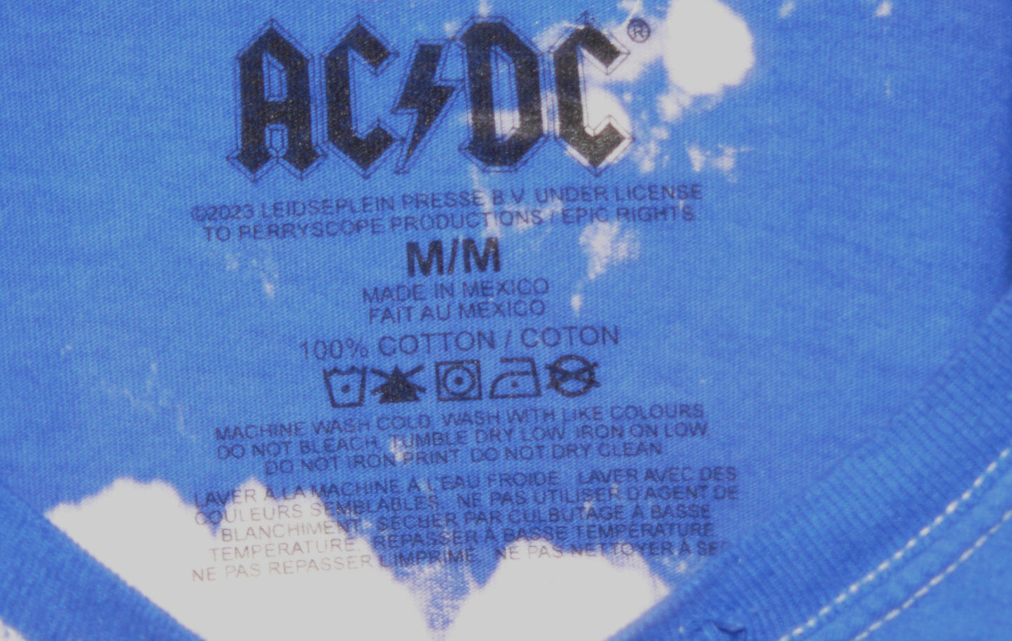 ACDC Money Talks Blue Tie Dye Band T Shirt, Size Medium -NWOT