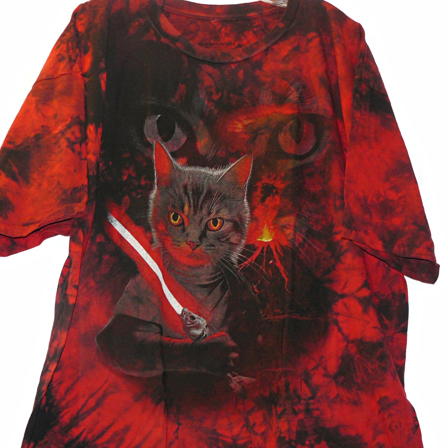 Red Tie-Dye Lord Anakitten Classic Cotton T-Shirt Sizes, M. LG, XL, 2XL, 3XL