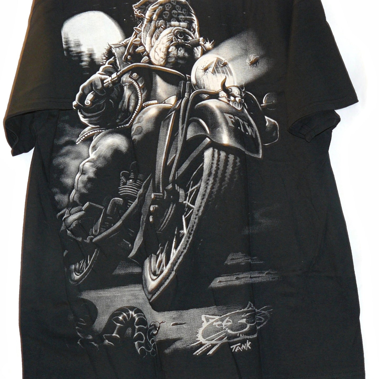 Cats Suck Biker Black T-Shirt Size XL