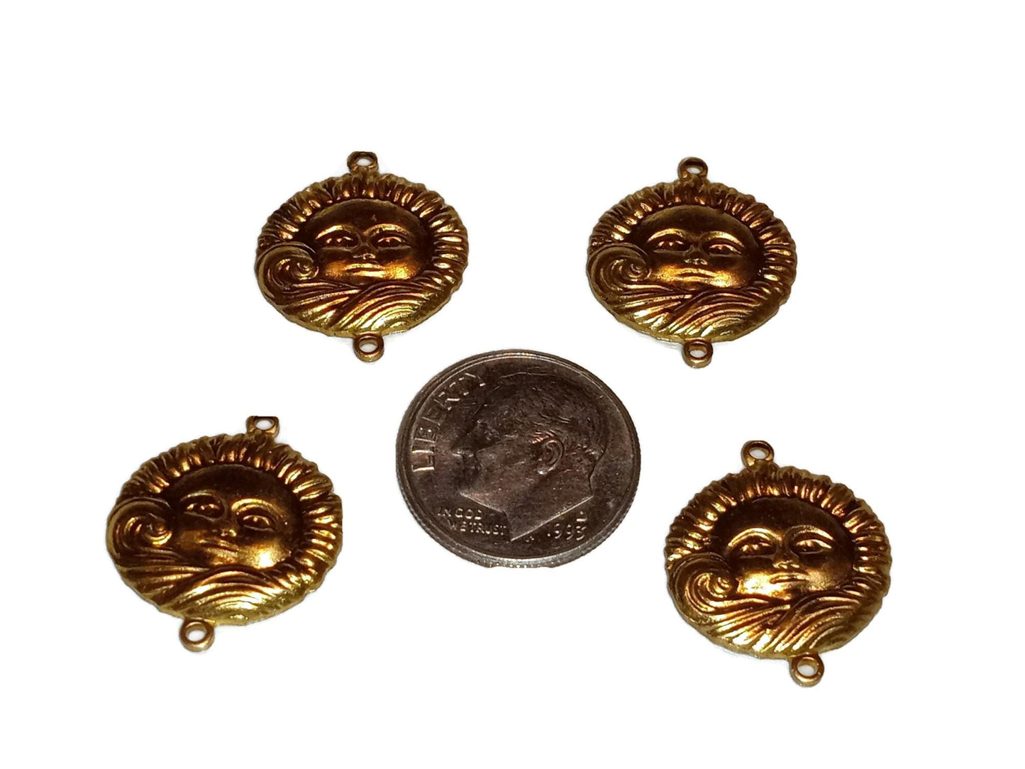 Charming Brass Sun Charms