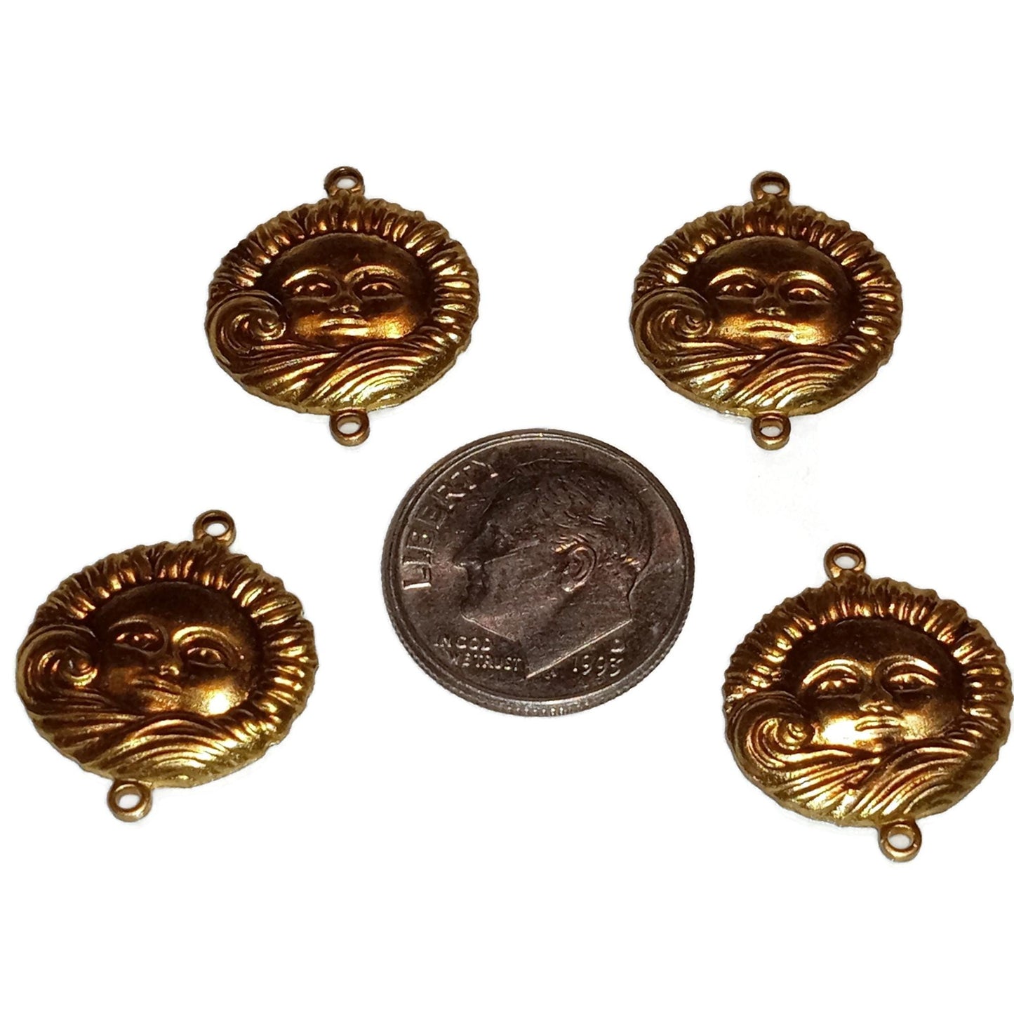 Charming Brass Sun Charms