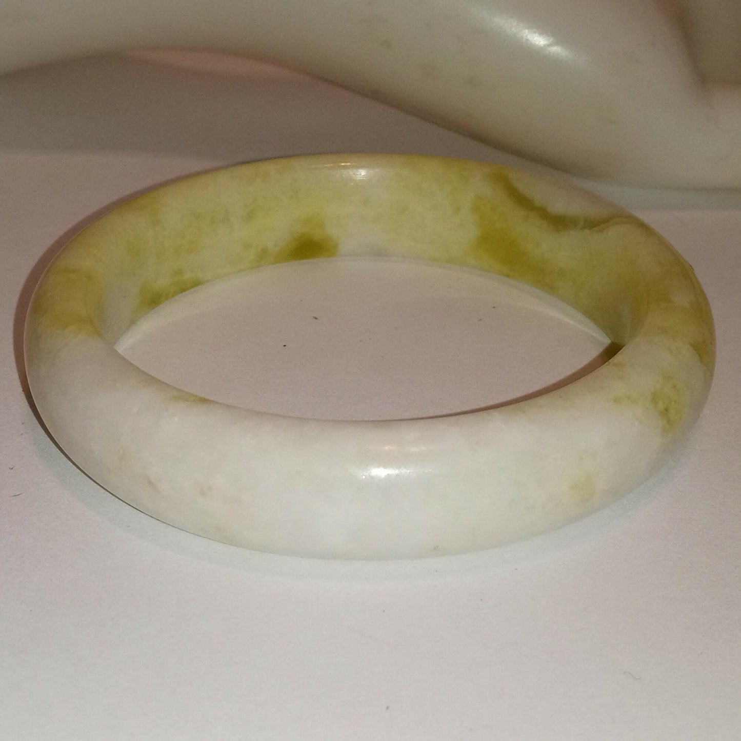 Genuine Soft Green/Yellow Jade Bangle Bracelet