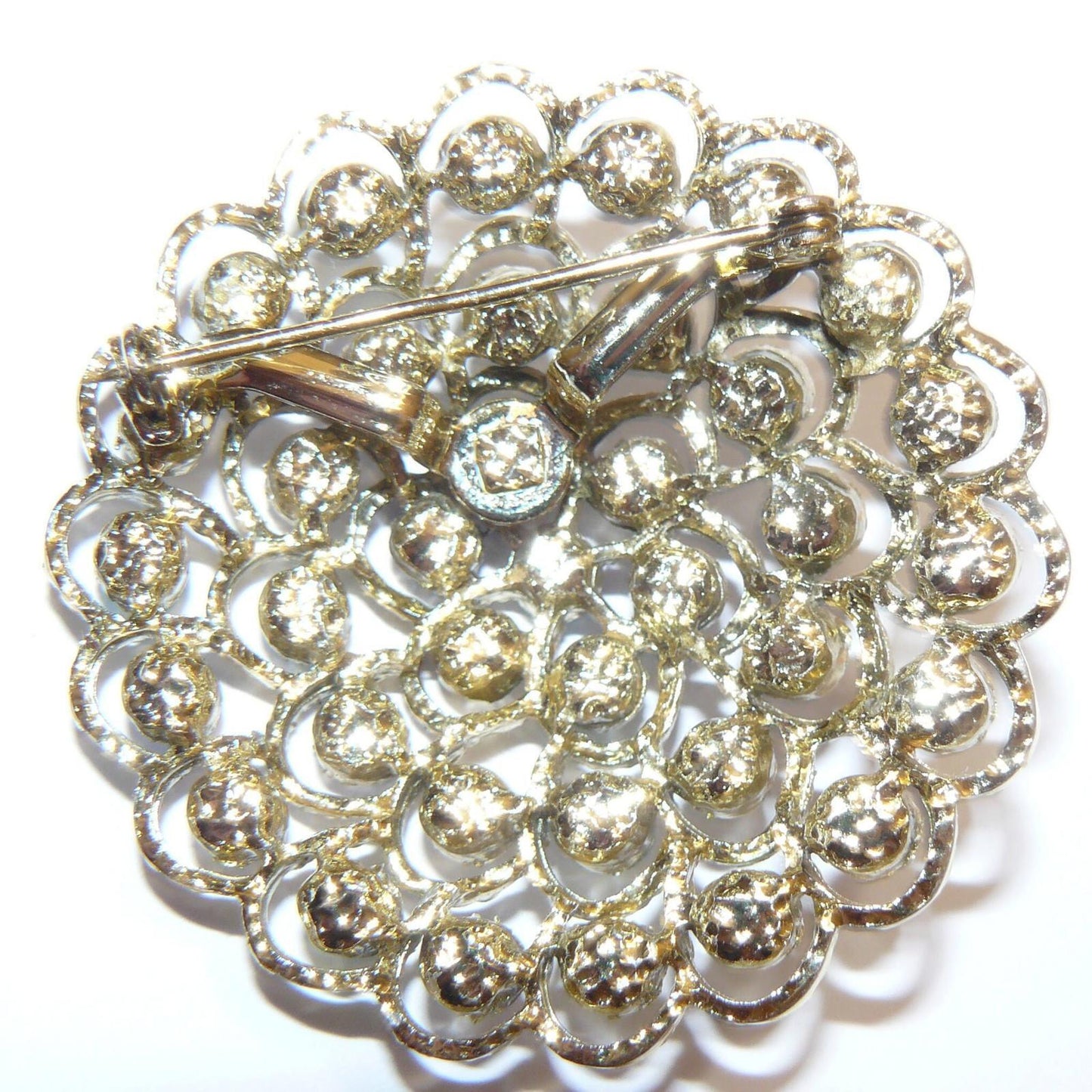 Blue and White Rhinestone Brooch
