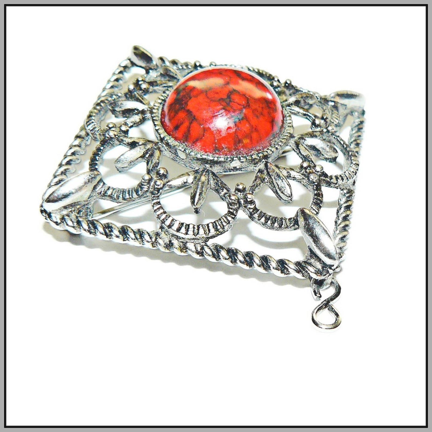 Vintage Sarah Coventry Inca Fire Detachable Brooch Necklace