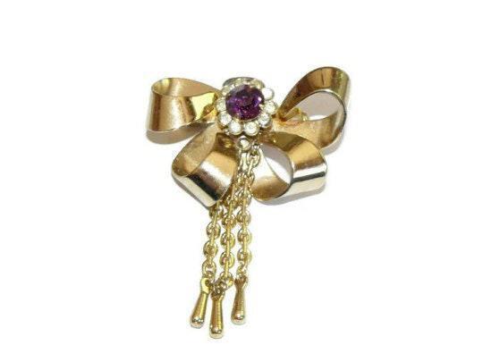 Bow Rhinestone Brooch