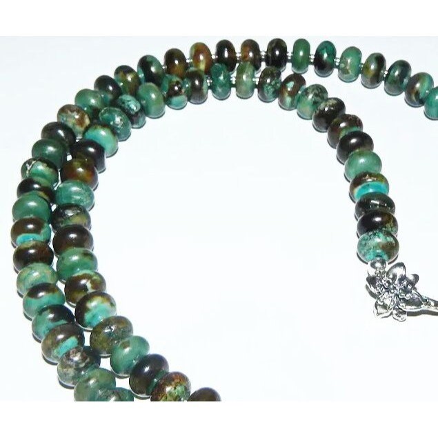 Turquoise Sterling Bead Necklace and Earring Set