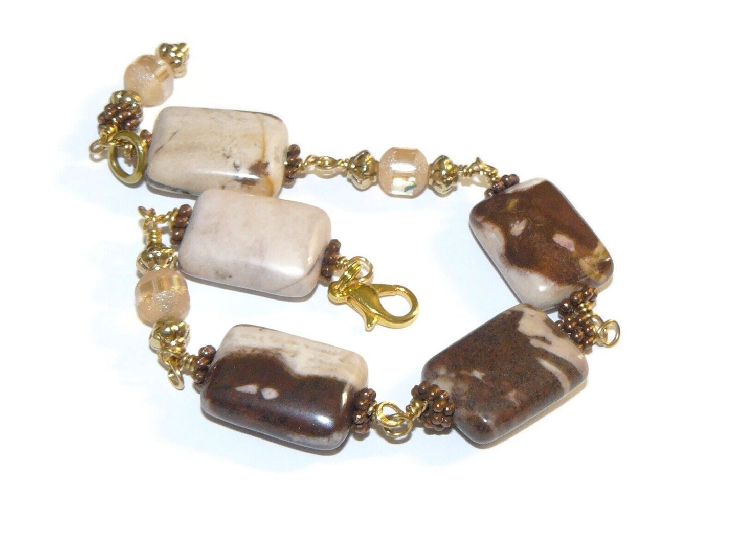Jasper and Glass Beaded Bracelet