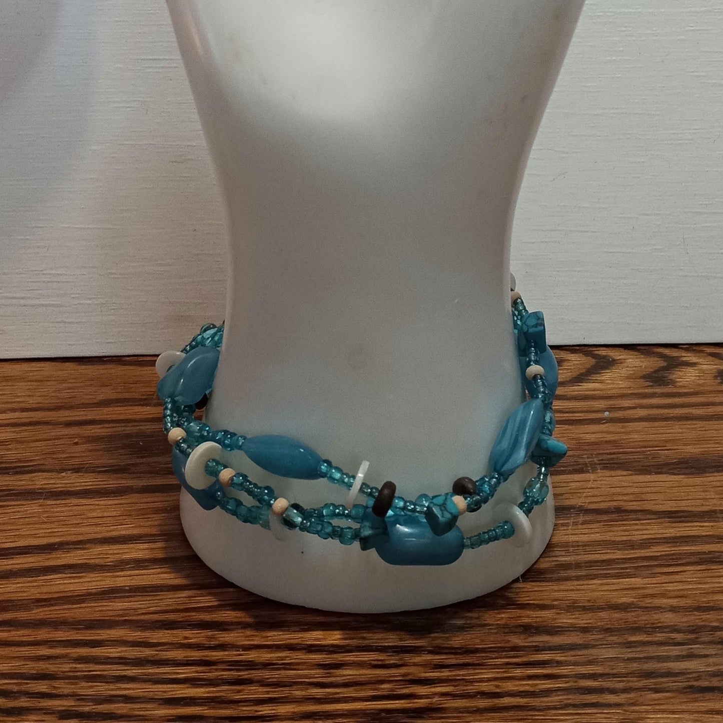 Blue Beaded Stretch Bracelet