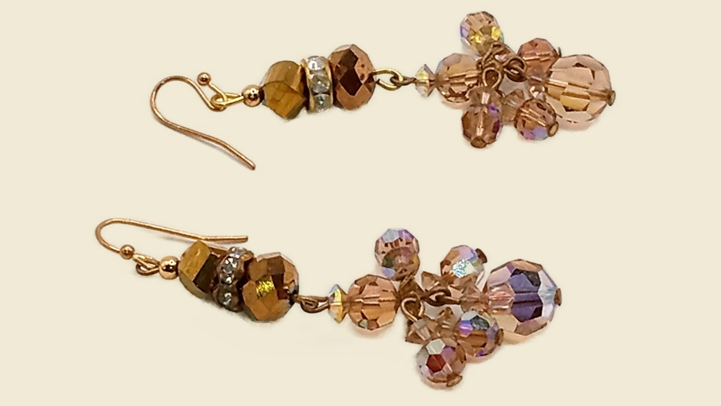 Vintage Handcrafted Bronze Mirror Earrings