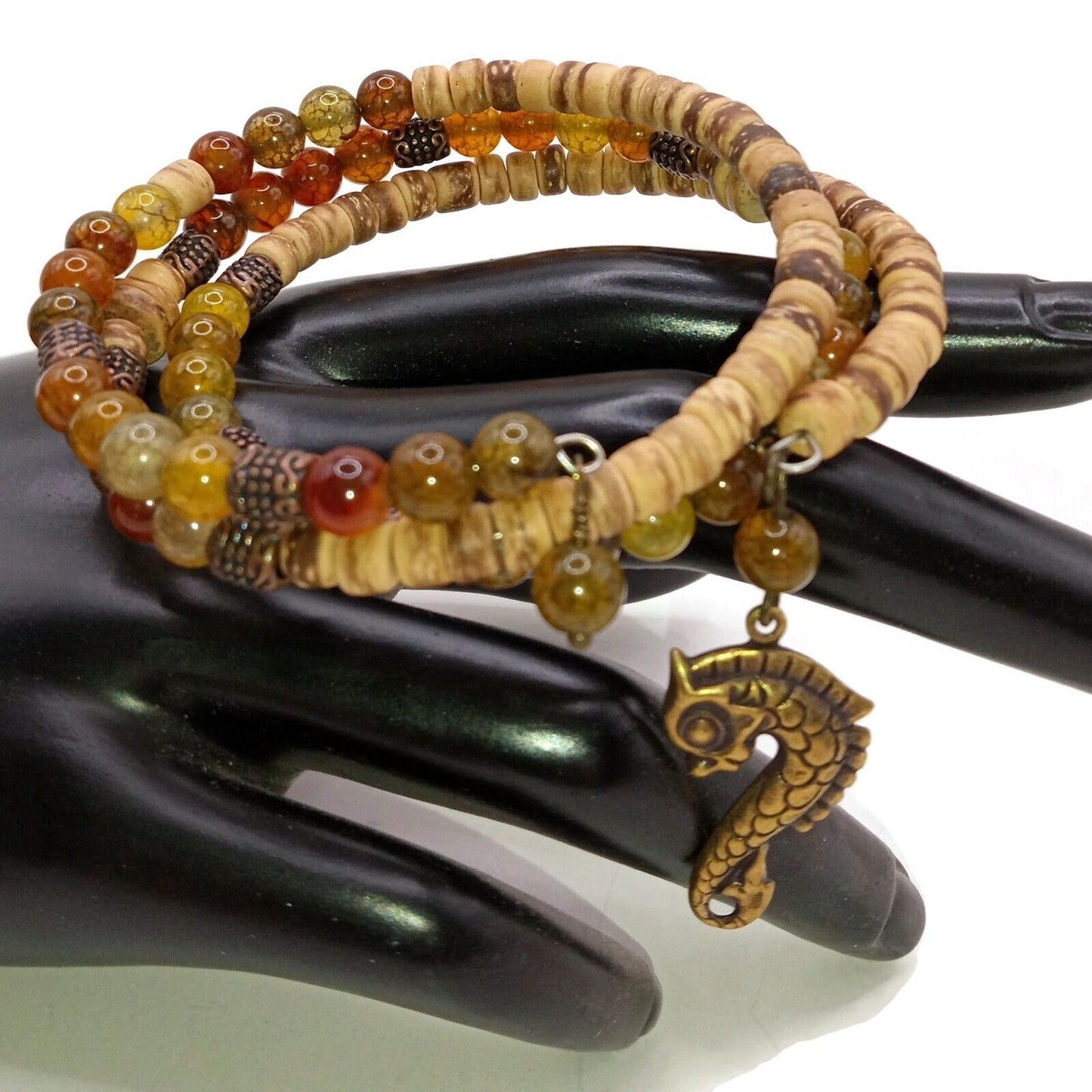 Boho Wrap Bracelet with Dragon Charm