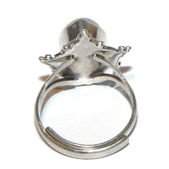 Unique Genuine Turquoise Sterling Silver Ring Adjustable