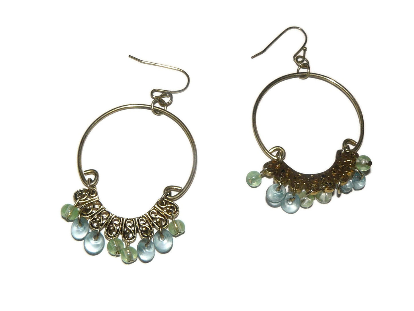 Vintage Hoop Beaded Earrings