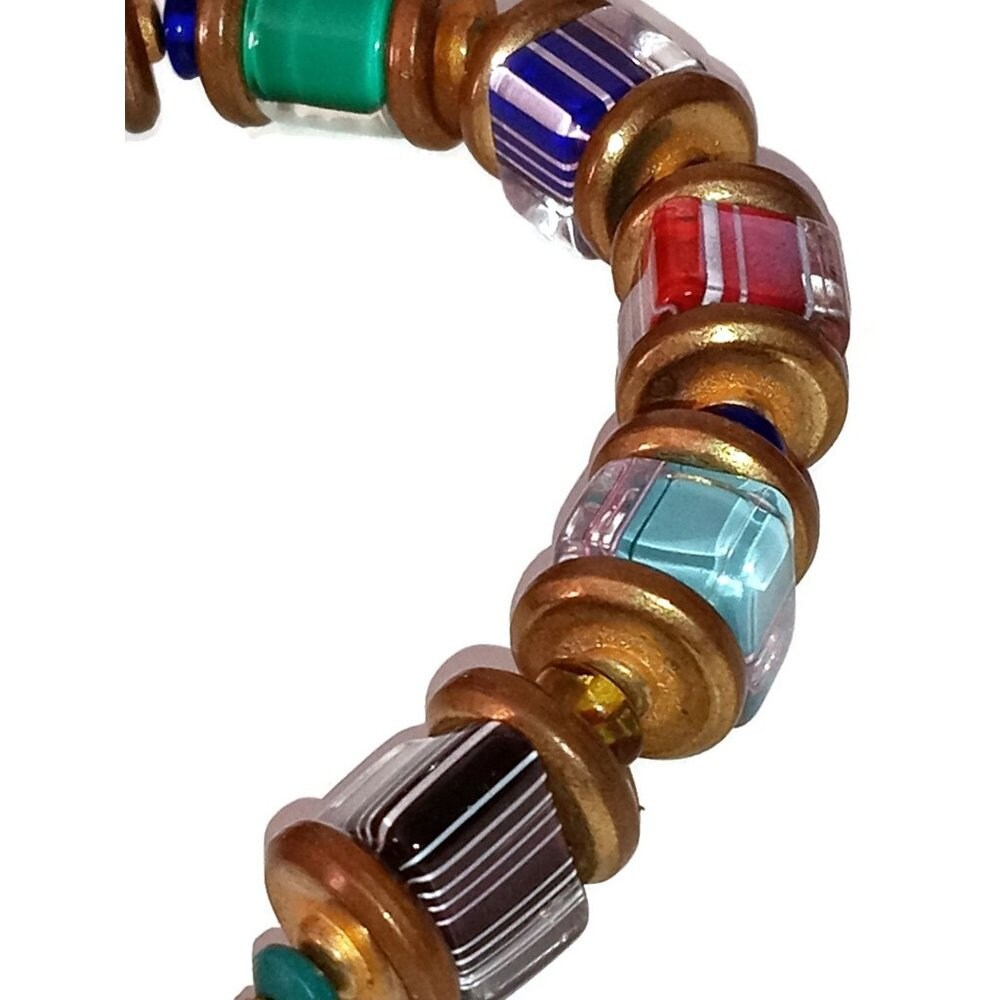 Colorful Furnace Glass Beaded Bracelet