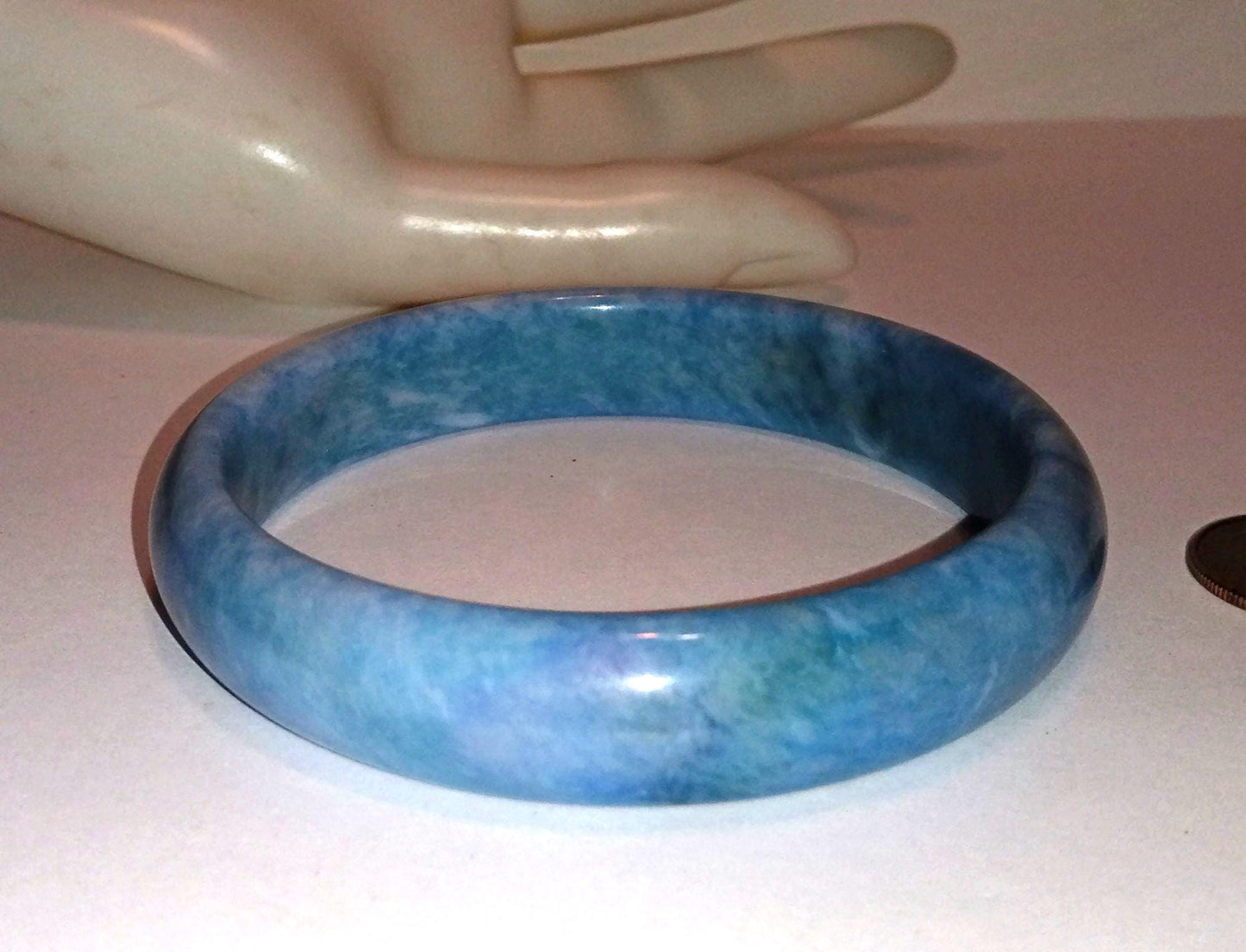 Genuine Blue Jade Bangle Bracelet