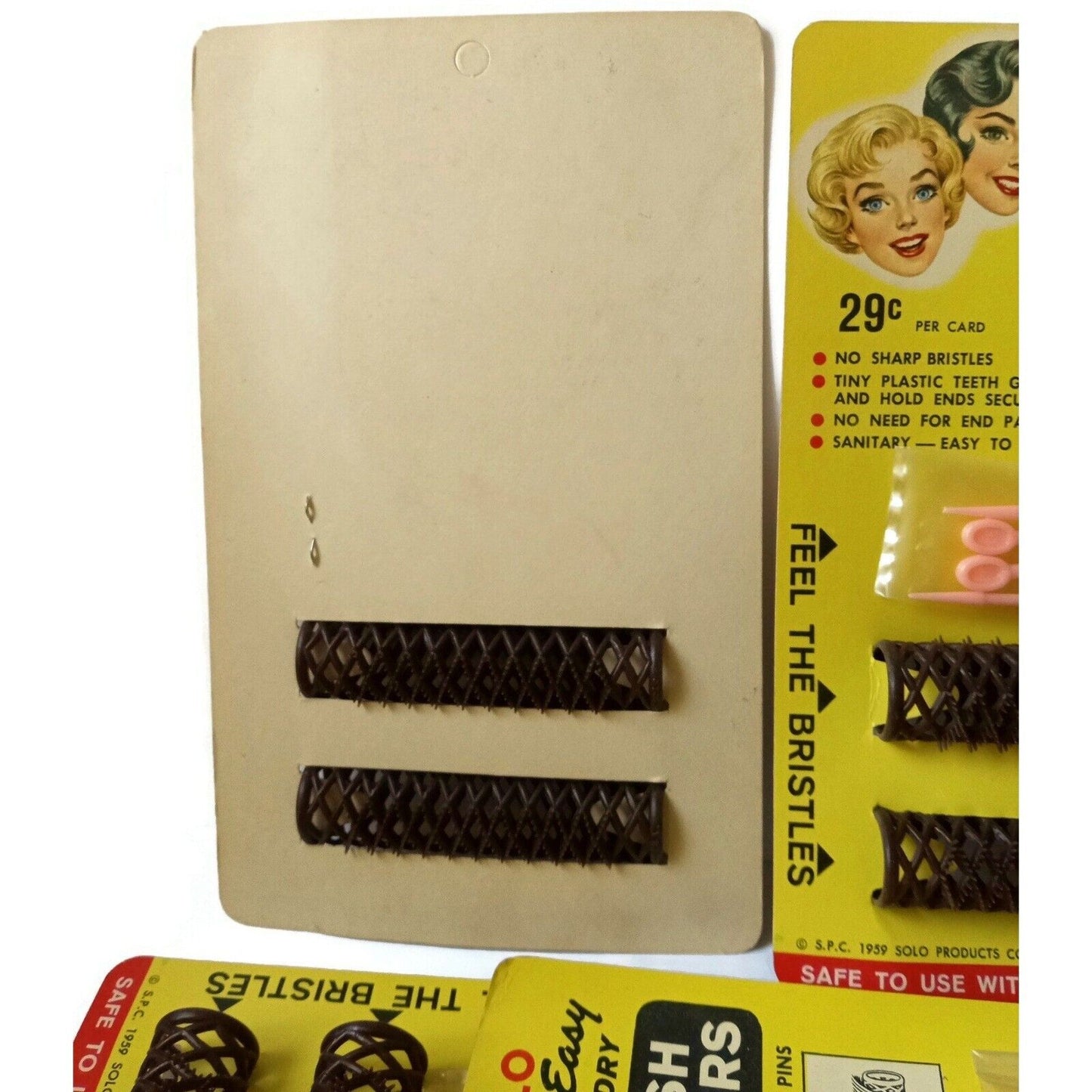 Vintage Hair Curlers on Original Card -1959'