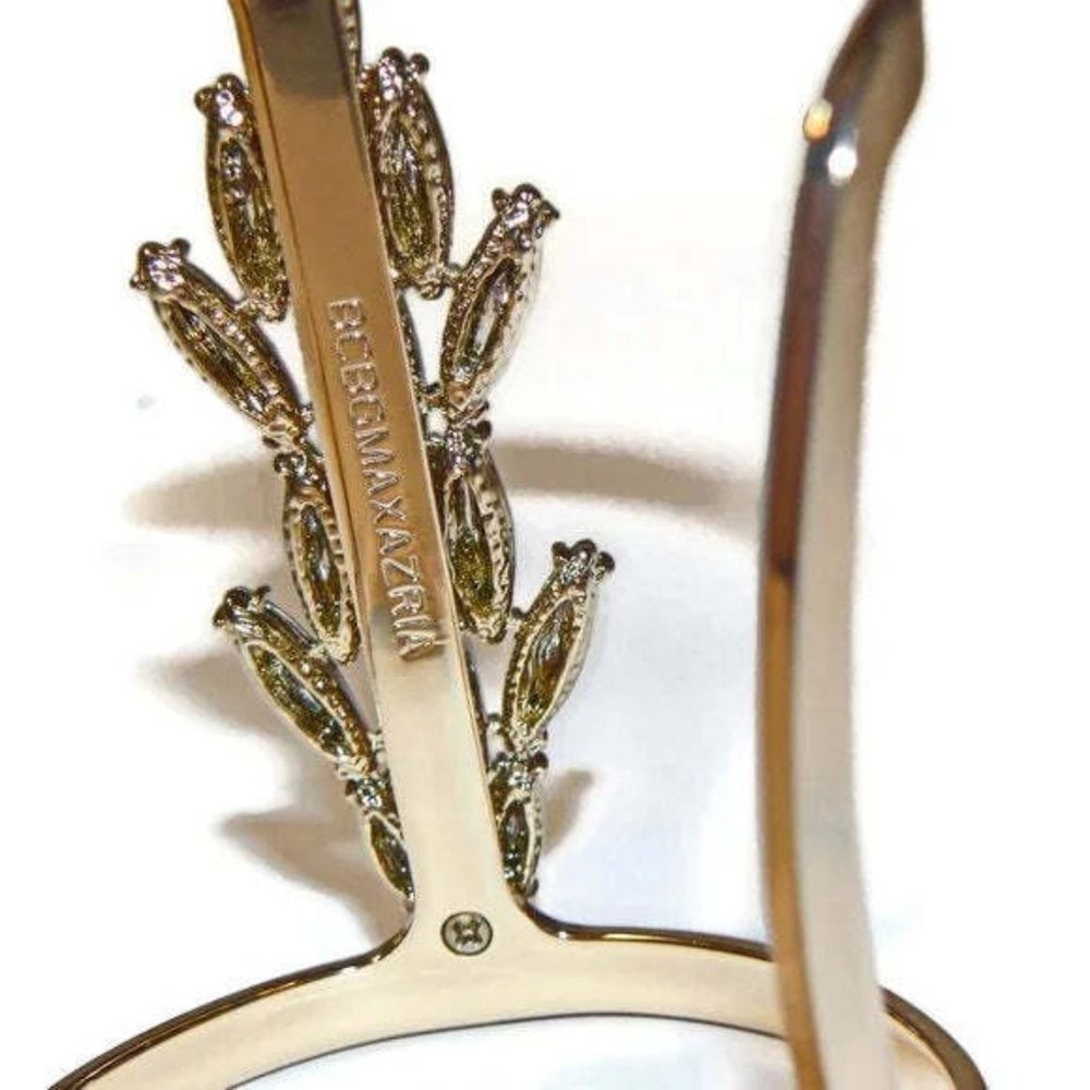 Bcbgmaxazria Couture Gold Plated Metal T-Bar Rhinestone Cuff Bracelet