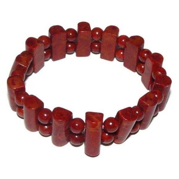 Brownish/Red Jasper Beads Stretch Bracelet