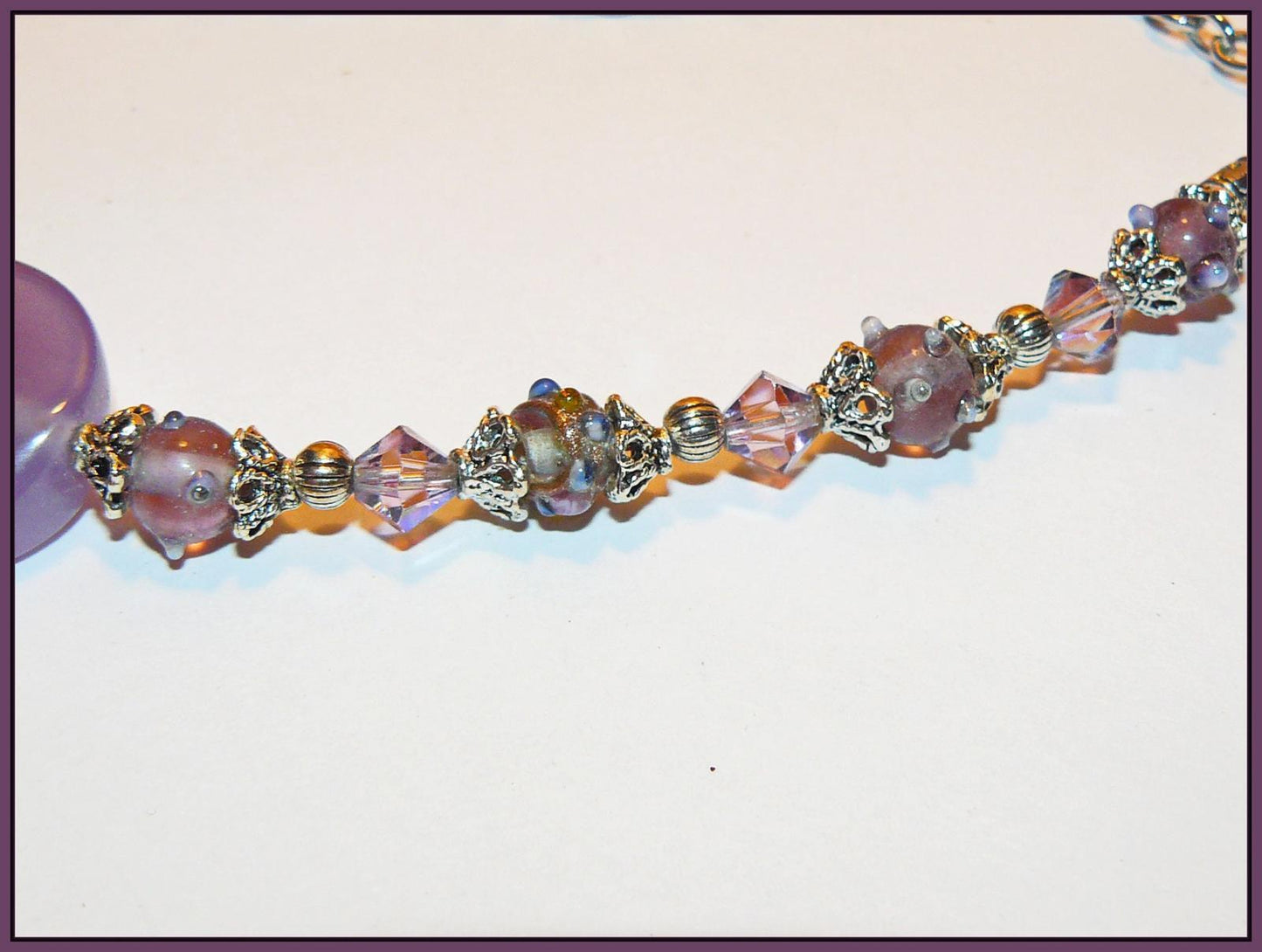 Purple Jade Beaded Necklace