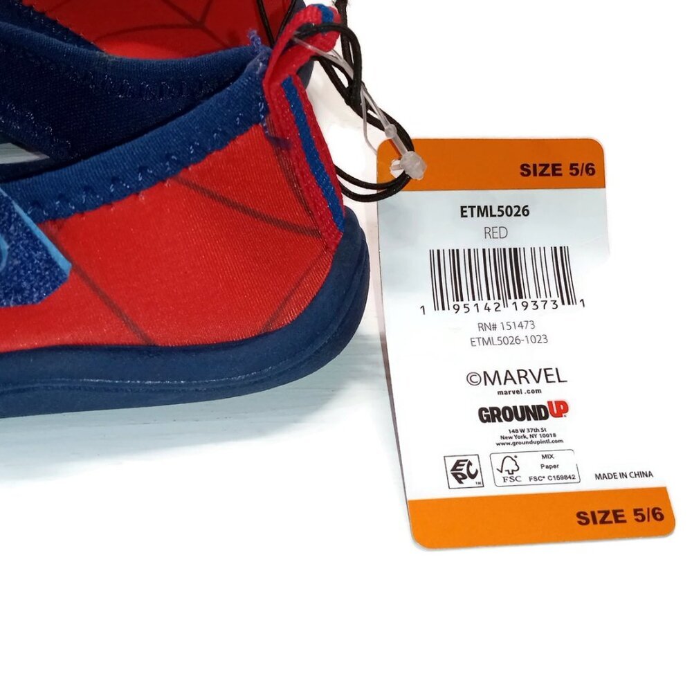 NWT Ground Up Marvel Spiderman Toddler Boys Size 5/6 Water Shoes