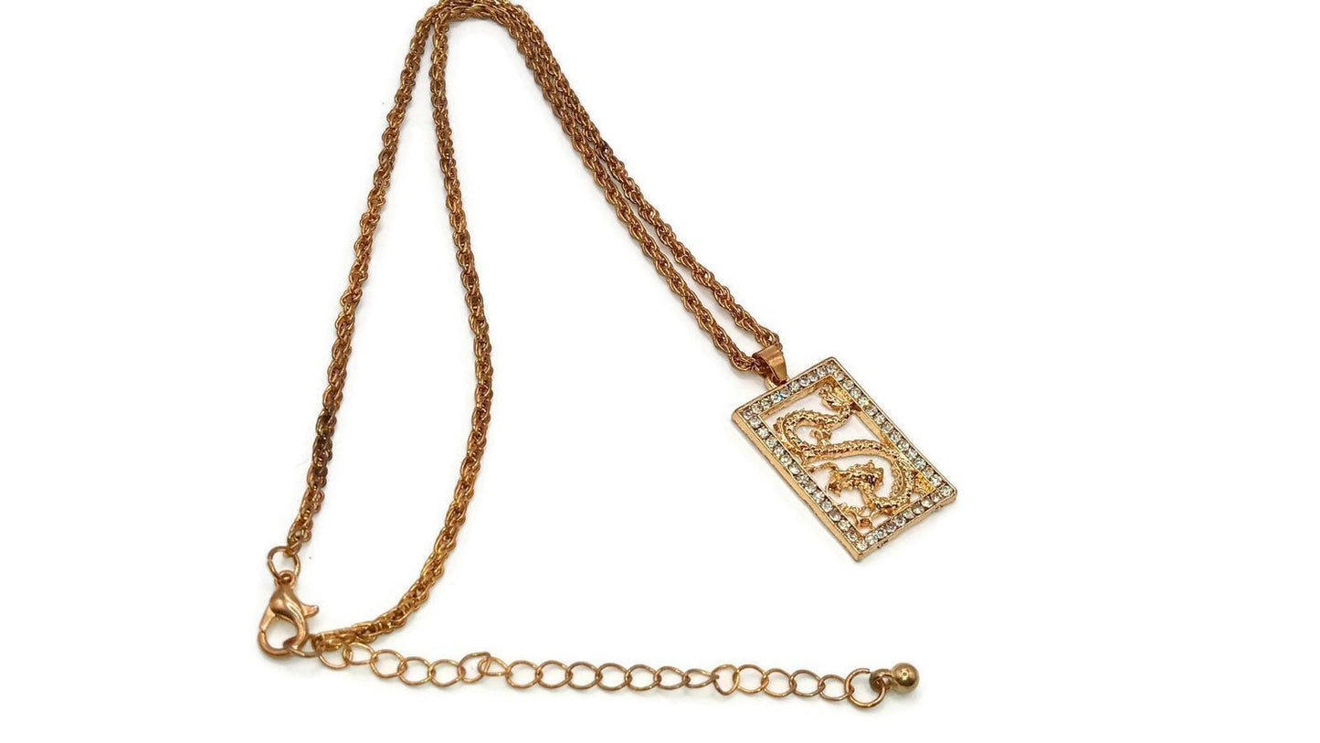 Dragon Rhinestones Pendant Necklace