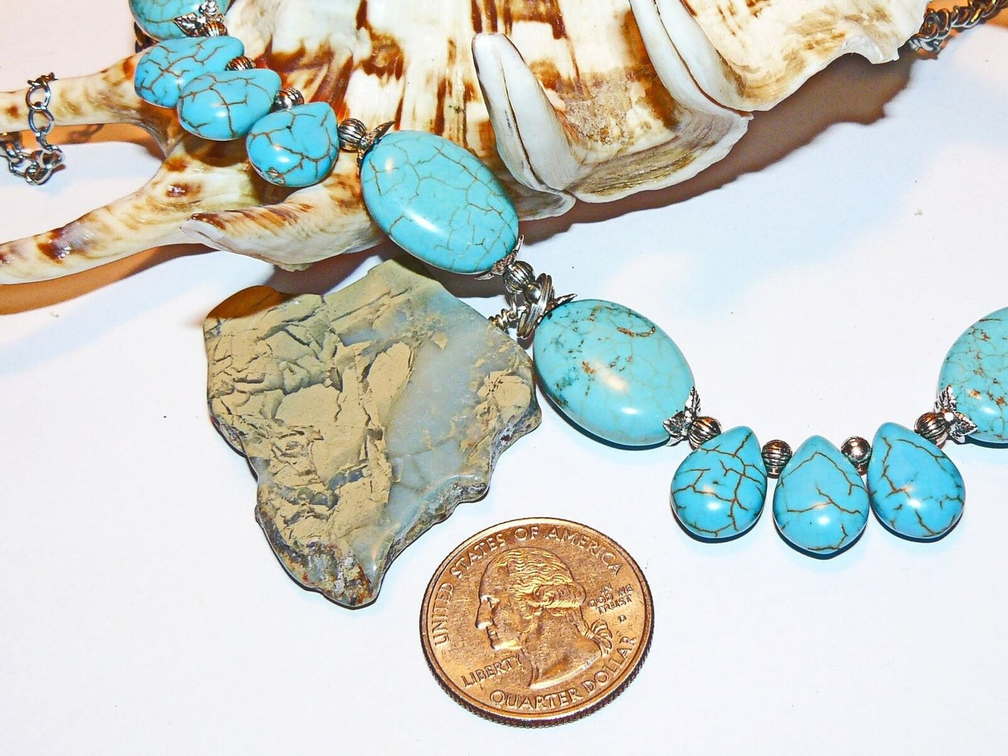 Impressive Natural Aqua Terra Jasper Necklace -Handcrafted -1480134