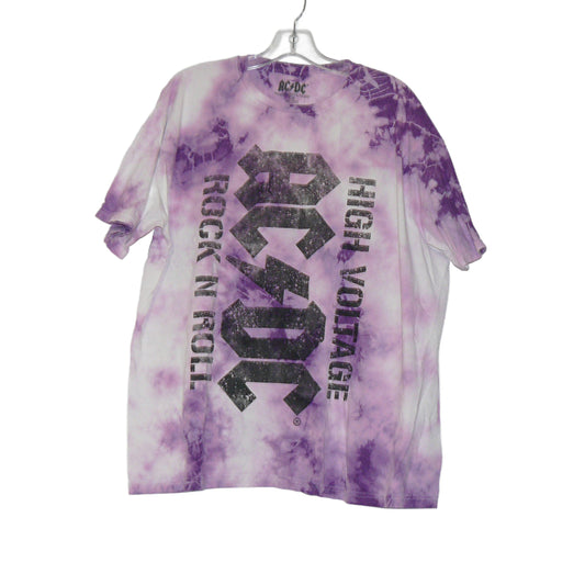 AC/DC "HIGH VOLTAGE" Tie Dye Short Sleeve T-Shirt, Size Large NWOT