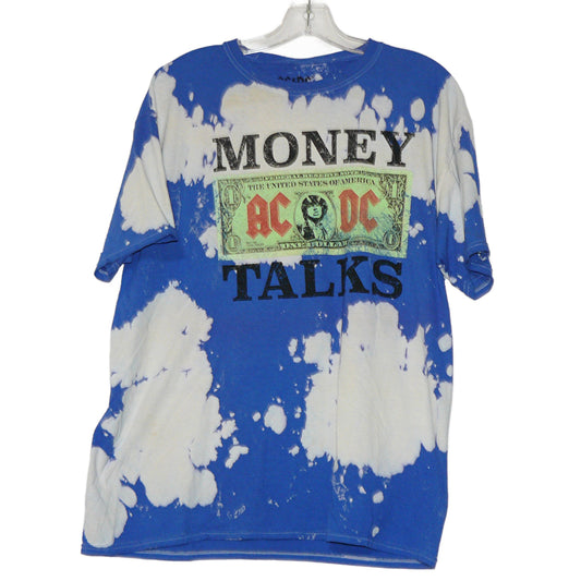 ACDC Money Talks Blue Tie Dye Band T Shirt, Size Medium -NWOT