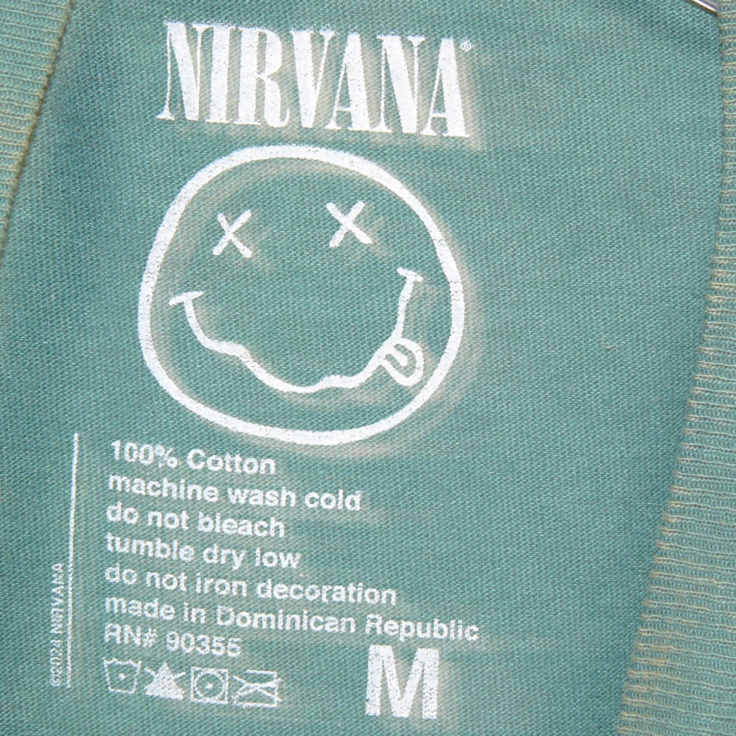 Nirvana In Utero Angel Graphic T-Shirt Green Distressed NWOT Size Medium