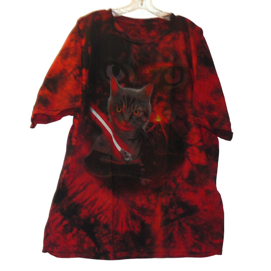 Red Tie-Dye Lord Anakitten Classic Cotton T-Shirt Sizes, M. LG, XL, 2XL, 3XL