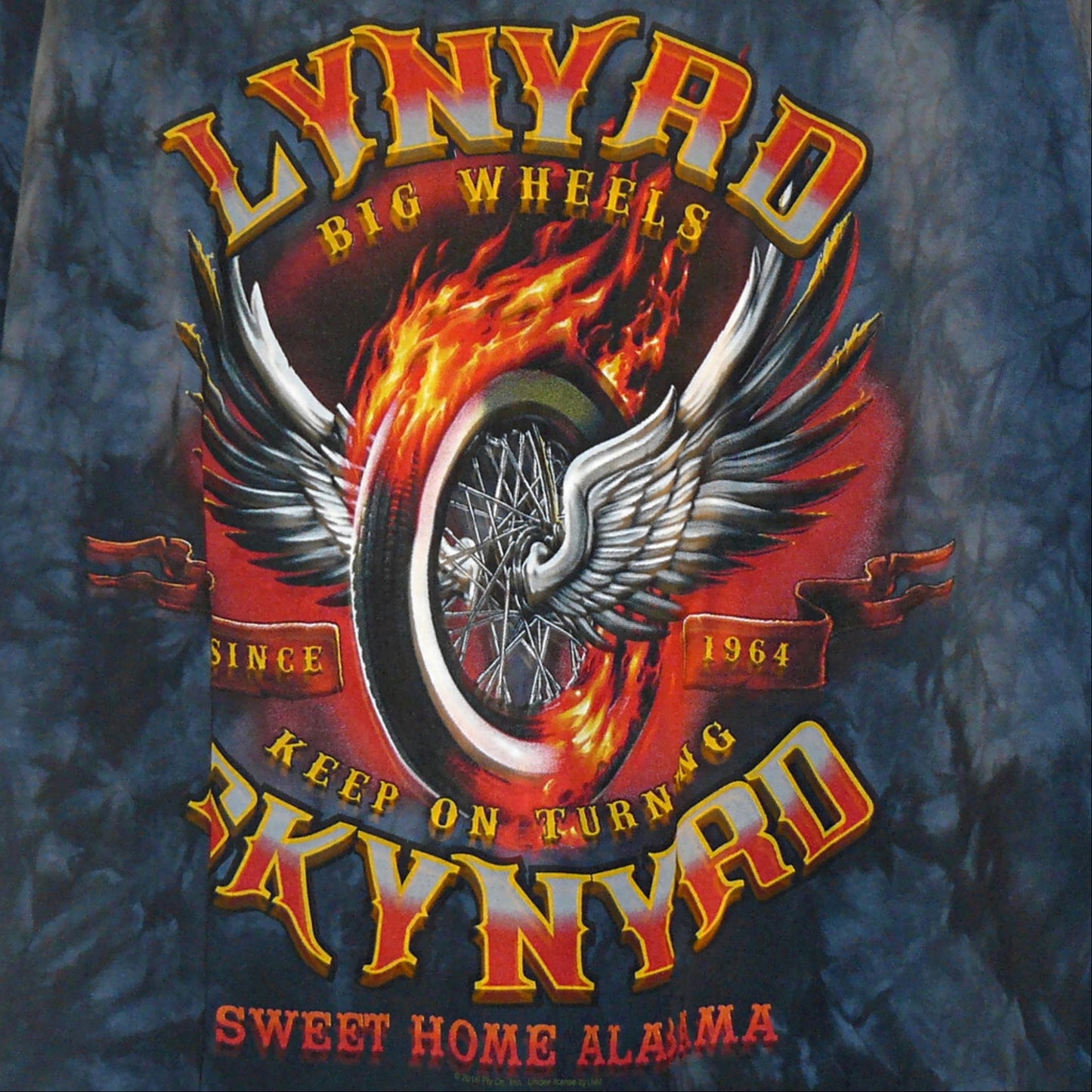 Lynyrd Skynyrd Tie Dye Big Wheels Keep On Turning Size Large