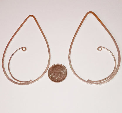 Beautiful Large Teardrop Findings Silver or Gold Plated