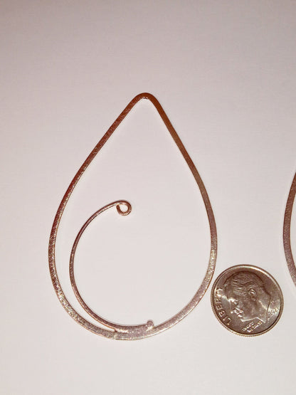 Beautiful Large Teardrop Findings Silver or Gold Plated