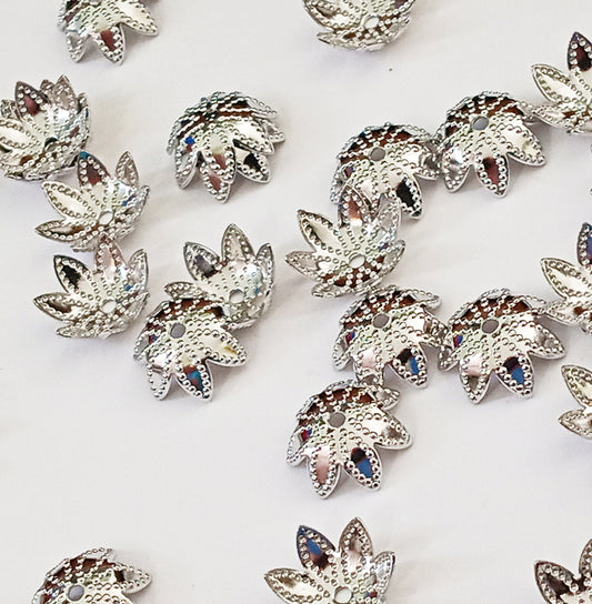 Silver Tone 9mm Bead Caps