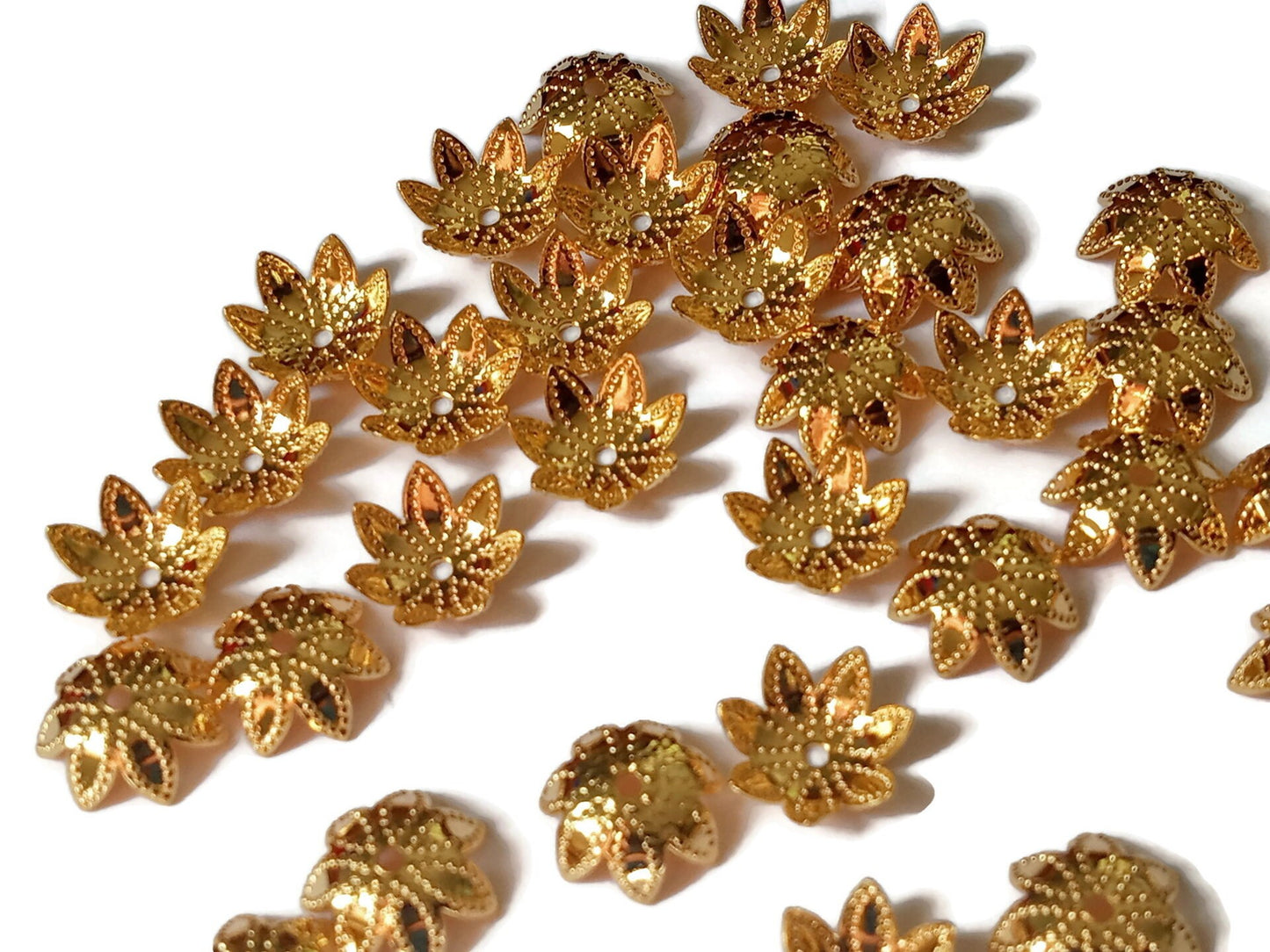 Gold Plate 9mm Bead Caps