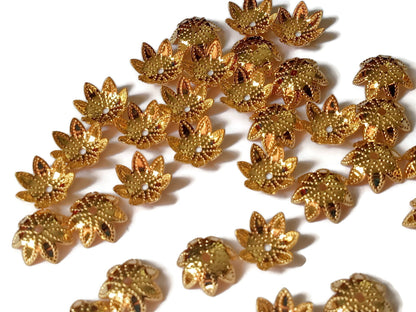 Gold Plate 9mm Bead Caps
