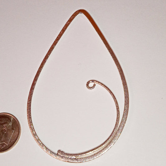 Beautiful Large Teardrop Findings Silver or Gold Plated