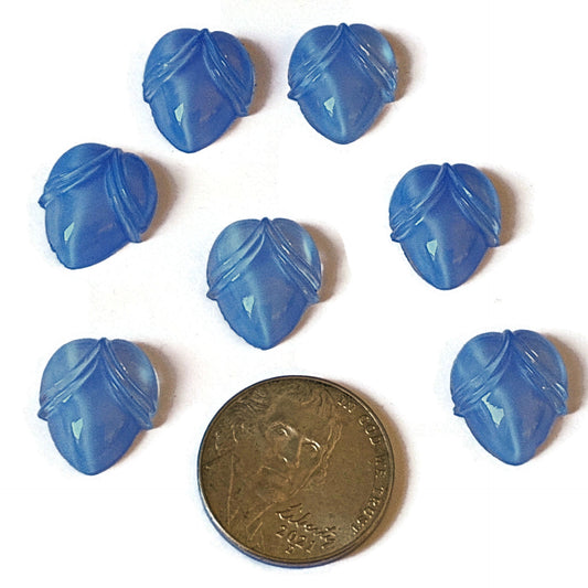 Vintage Sapphire Blue Acorn Shape Cabochons