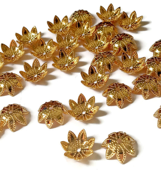 Gold Plate 9mm Bead Caps