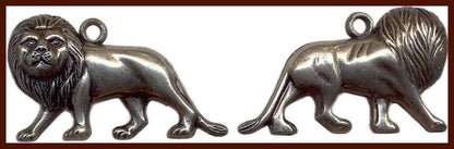 Vintage Antiqued Silver Tone Lion Charms