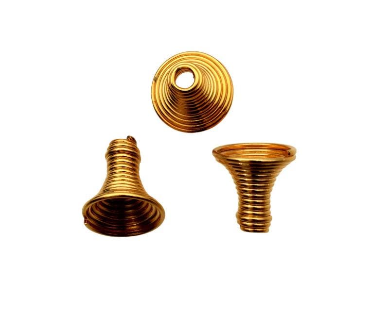 NOS Gold Plated Spring Bead Caps