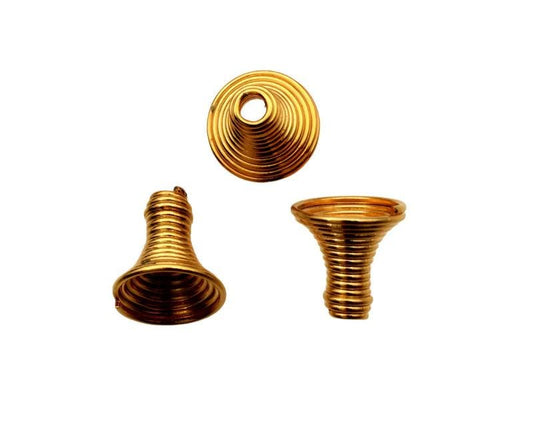 NOS Gold Plated Spring Bead Caps