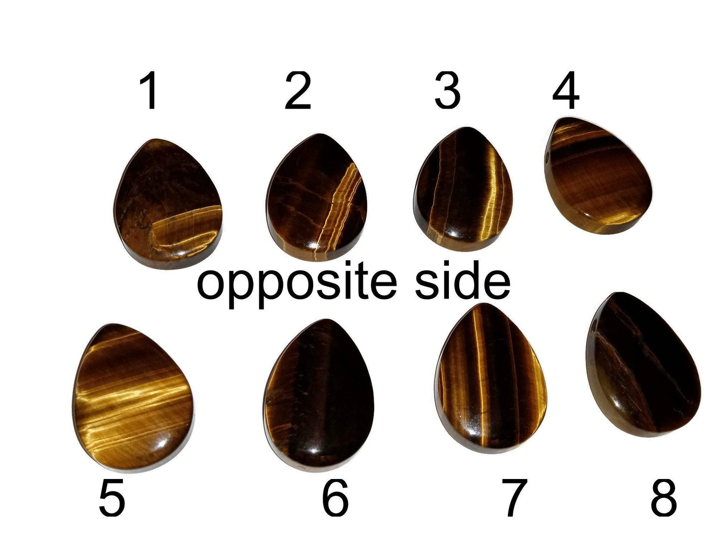 Large Natural Tiger Eye Teardrop Pendant AAA Quality Top Side Drilled Golden Brown