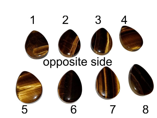 Large Natural Tiger Eye Teardrop Pendant AAA Quality Top Side Drilled Golden Brown
