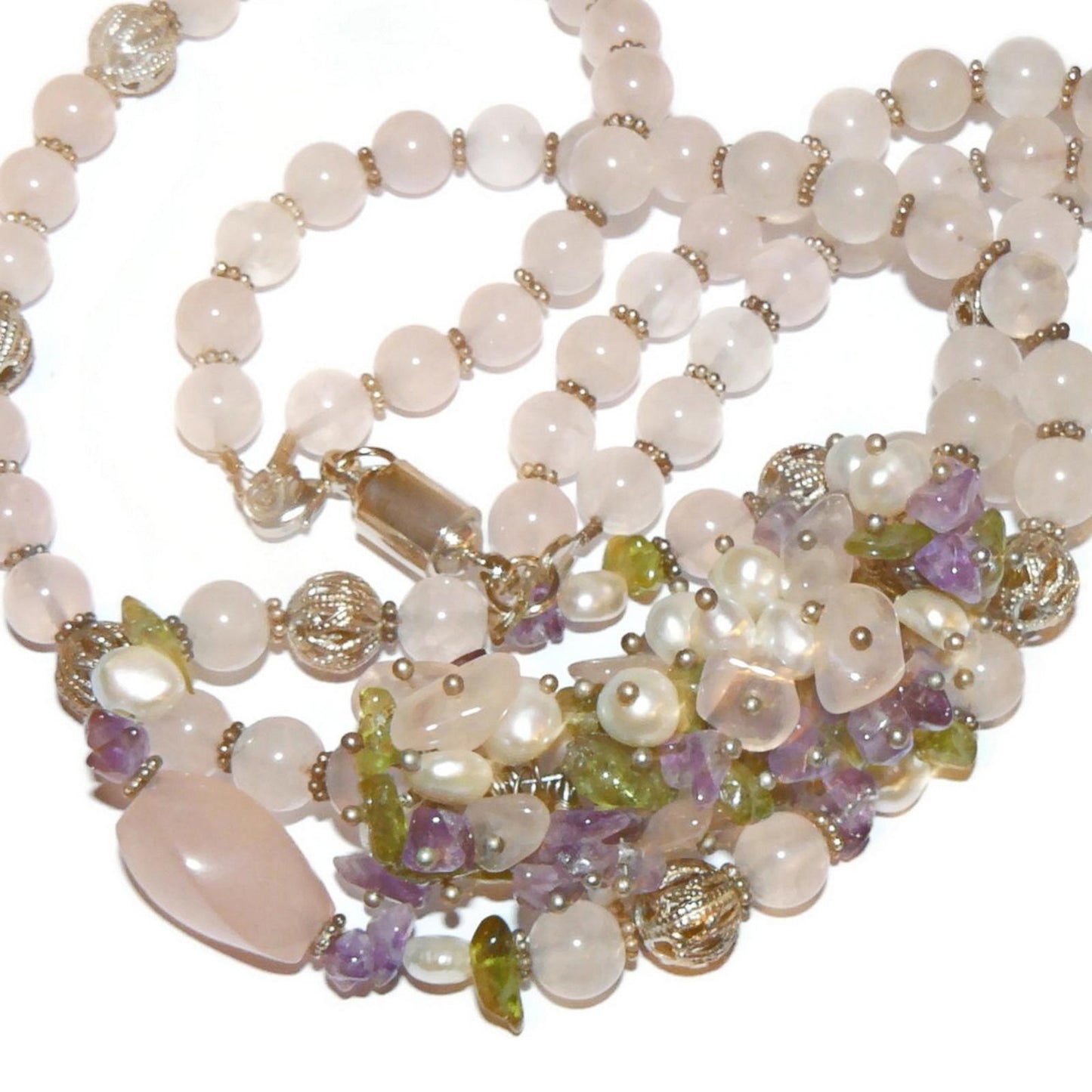 Unique Necklace, Stones and Pearls
