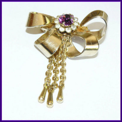Bow Rhinestone Brooch