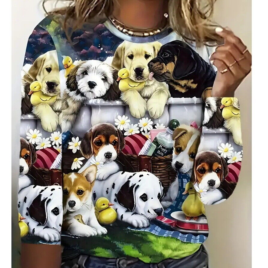 NEW Dog Print T-Shirt. Sizes 1x,4x,5x,6x,7x