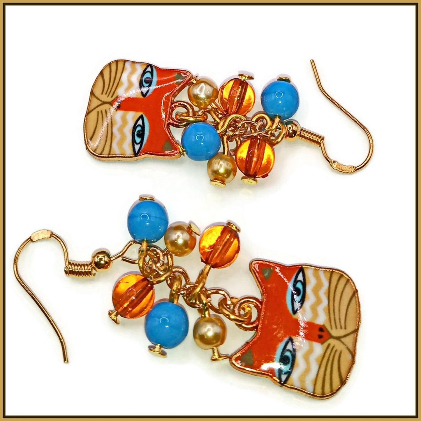 Colorful Kitty Car Earrings