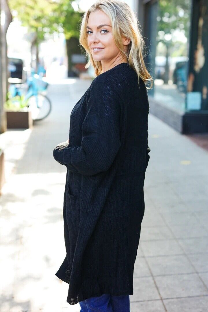 NWT Black Knit Open Cardigan Sizes 1x, 2x, & 3x -These are So Comfortable!