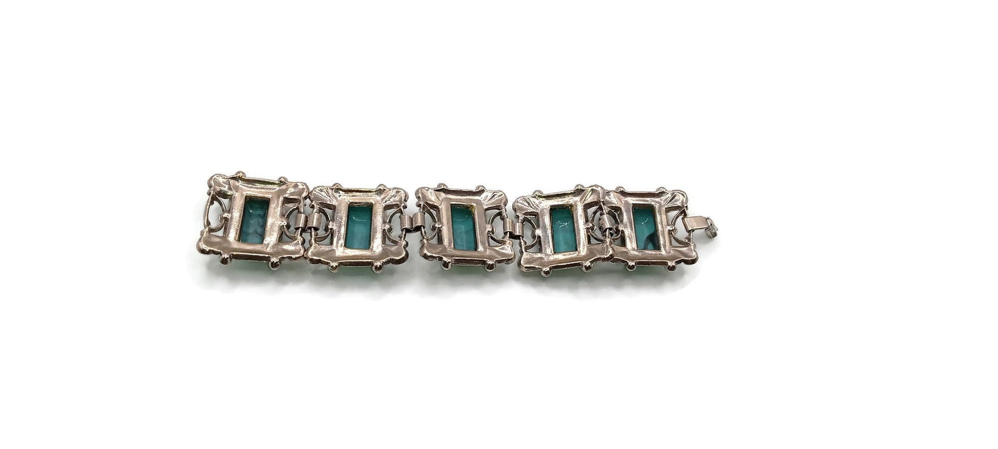 Vintage Faux Turquoise Thermoset Link Bracelet