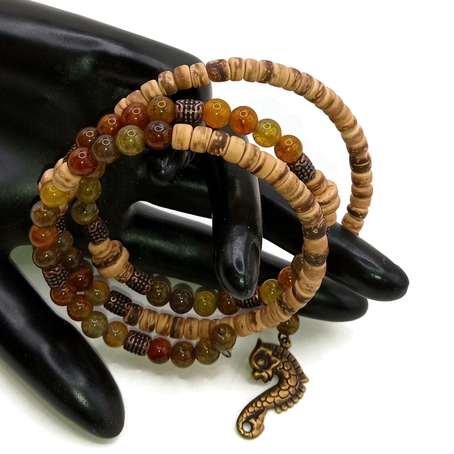 Boho Wrap Bracelet with Dragon Charm